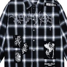 Load image into Gallery viewer, FRAGMENTED PATCHES FLANNEL BLACK/GREY
