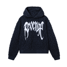 Load image into Gallery viewer, THRASHED BORO ARCH LOGO HOODIE NAVY/WHITE
