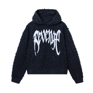 THRASHED BORO ARCH LOGO HOODIE NAVY/WHITE