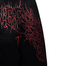 Load image into Gallery viewer, CRADLE OF BONES STUDDED ZIP WASHED BLACK/RED
