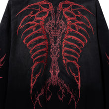 Load image into Gallery viewer, CRADLE OF BONES STUDDED ZIP WASHED BLACK/RED
