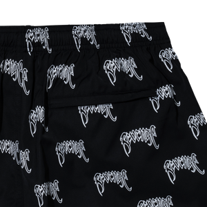 ALLOVER ARCH LOGO WATER SHORTS BLACK