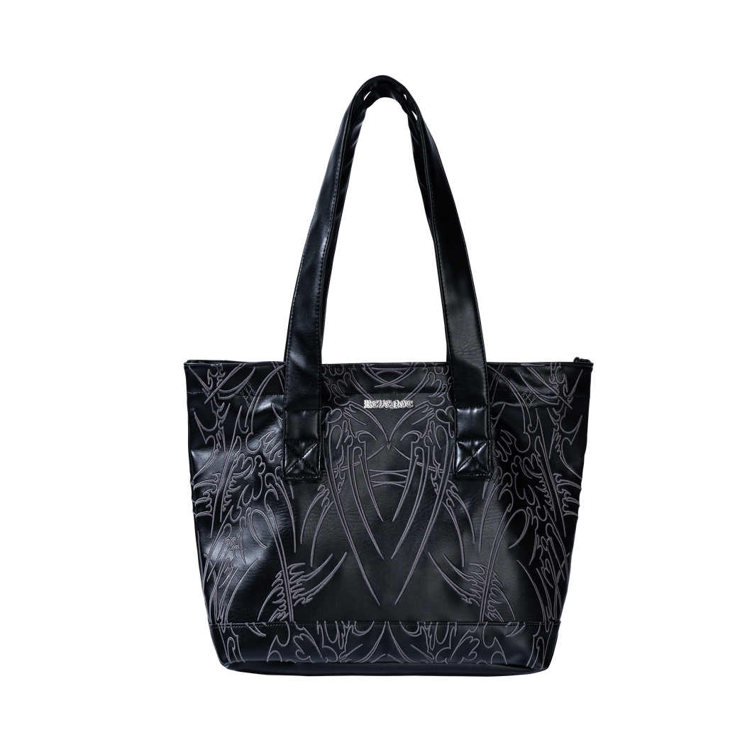ADORNED EMBROIDERED LEATHER TOTE