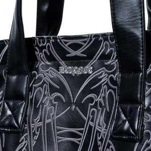 ADORNED EMBROIDERED LEATHER TOTE
