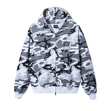Load image into Gallery viewer, EMBROIDERED ARCH LOGO FULL ZIP SNOW CAMO/BLACK
