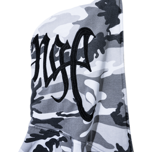 EMBROIDERED ARCH LOGO FULL ZIP SNOW CAMO/BLACK
