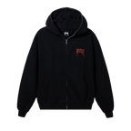 EMBROIDERED ARCH LOGO FULL ZIP BLACK/RED