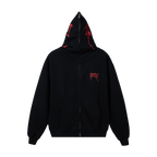 EMBROIDERED ARCH LOGO FULL ZIP BLACK/RED