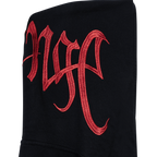 EMBROIDERED ARCH LOGO FULL ZIP BLACK/RED