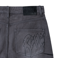 Load image into Gallery viewer, SPIKE CROSS EMBROIDERED DENIM PANT GREY
