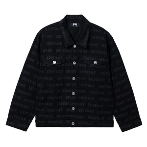 ALLOVER LOGO DENIM JACKET WASHED BLACK