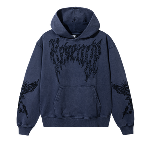 RENAISSANCE EMBROIDERED HOODIE WASHED NAVY