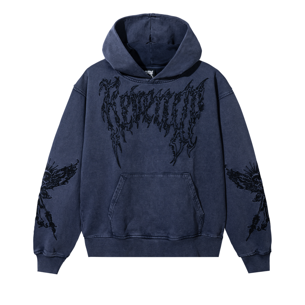RENAISSANCE EMBROIDERED HOODIE WASHED NAVY
