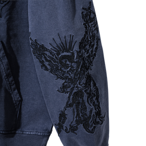 RENAISSANCE EMBROIDERED HOODIE WASHED NAVY