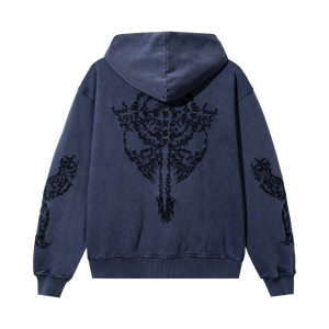 RENAISSANCE EMBROIDERED HOODIE WASHED NAVY
