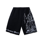 DOOM EMBROIDERED SWEATSHORTS WASHED BLACK/PURPLE