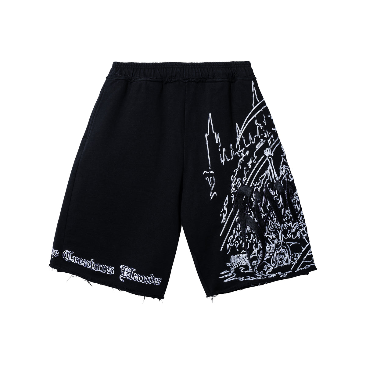 DOOM EMBROIDERED SWEATSHORTS WASHED BLACK/PURPLE