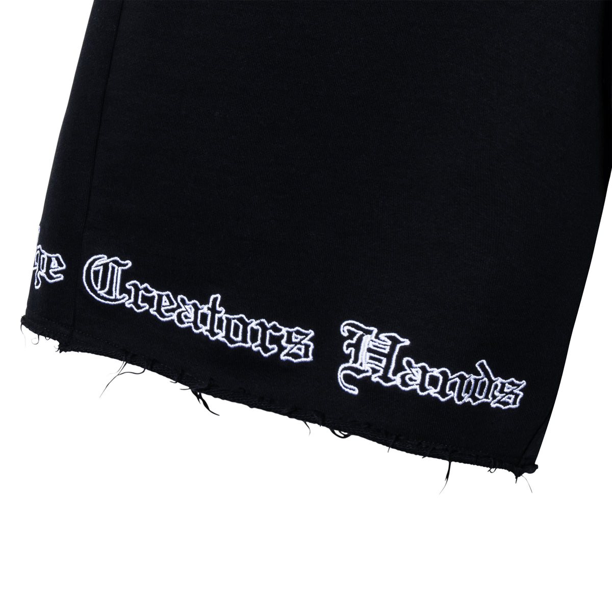 DOOM EMBROIDERED SWEATSHORTS WASHED BLACK/PURPLE
