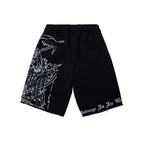 DOOM EMBROIDERED SWEATSHORTS WASHED BLACK/PURPLE