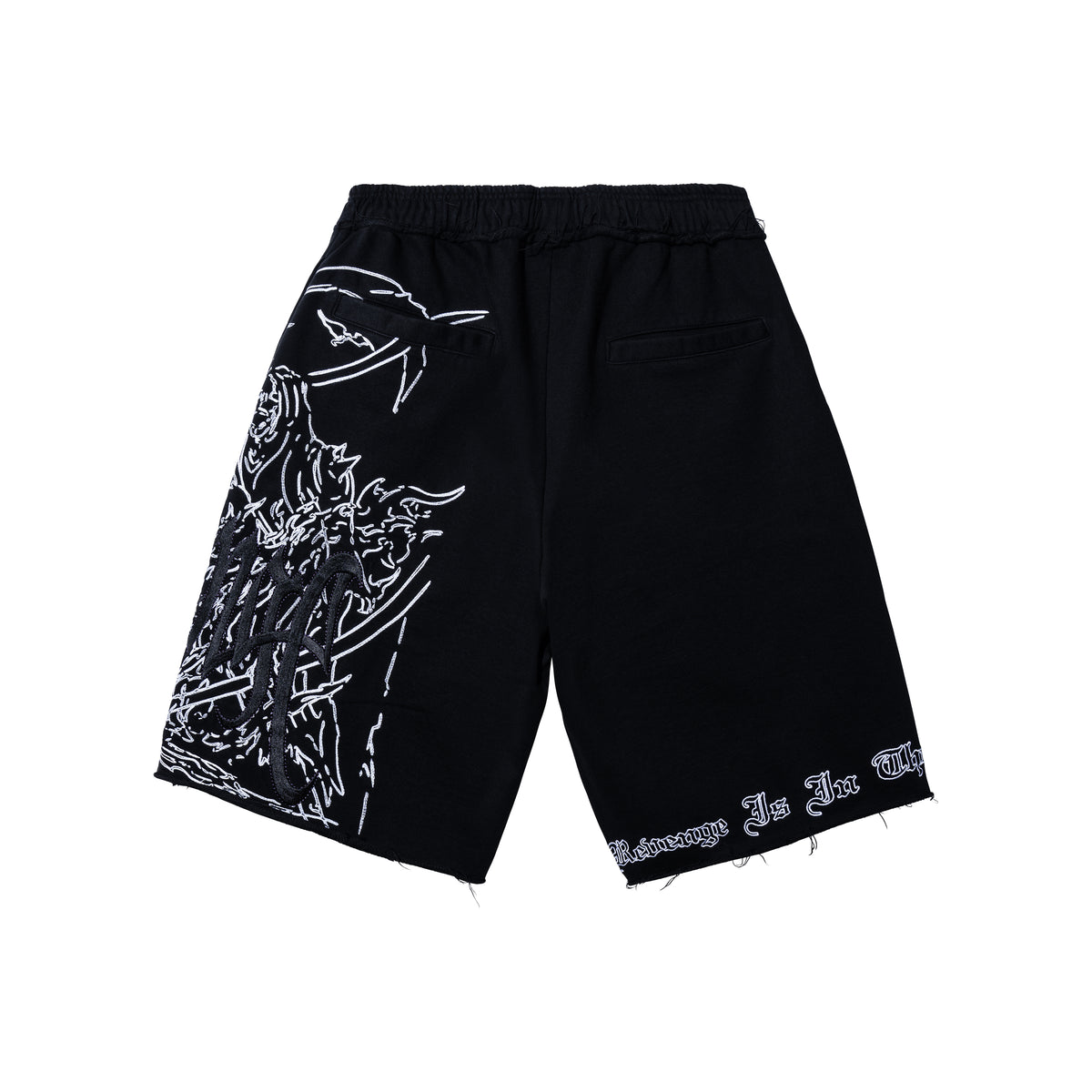 DOOM EMBROIDERED SWEATSHORTS WASHED BLACK/PURPLE