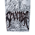 DOOM EMBROIDERED SWEATSHORTS WASHED HEATHER GREY