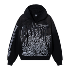 DOOM EMBROIDERED RAGLAN ZIP WASHED BLACK/PURPLE