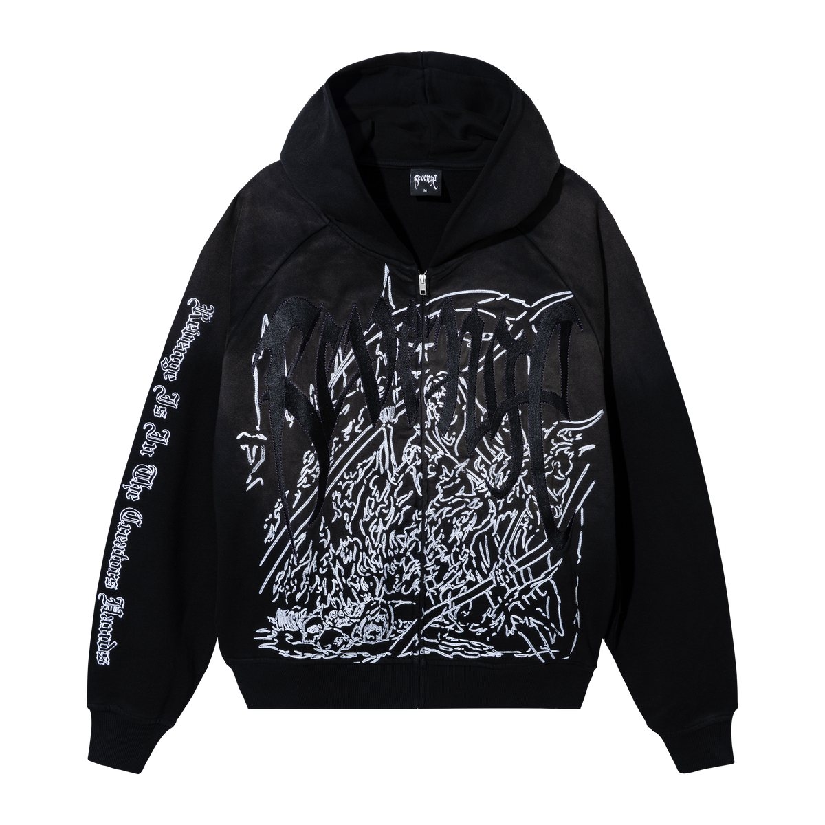 DOOM EMBROIDERED RAGLAN ZIP WASHED BLACK/PURPLE