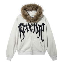 Load image into Gallery viewer, ARCH LOGO THERMAL DISTRESSED FUR ZIP CEMENT
