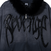Load image into Gallery viewer, ARCH LOGO THERMAL DISTRESSED FUR ZIP BLACK
