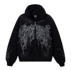 ARACHNID BEJEWELED ZIP WASHED BLACK/CRYSTAL