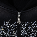 ARACHNID BEJEWELED ZIP WASHED BLACK/CRYSTAL