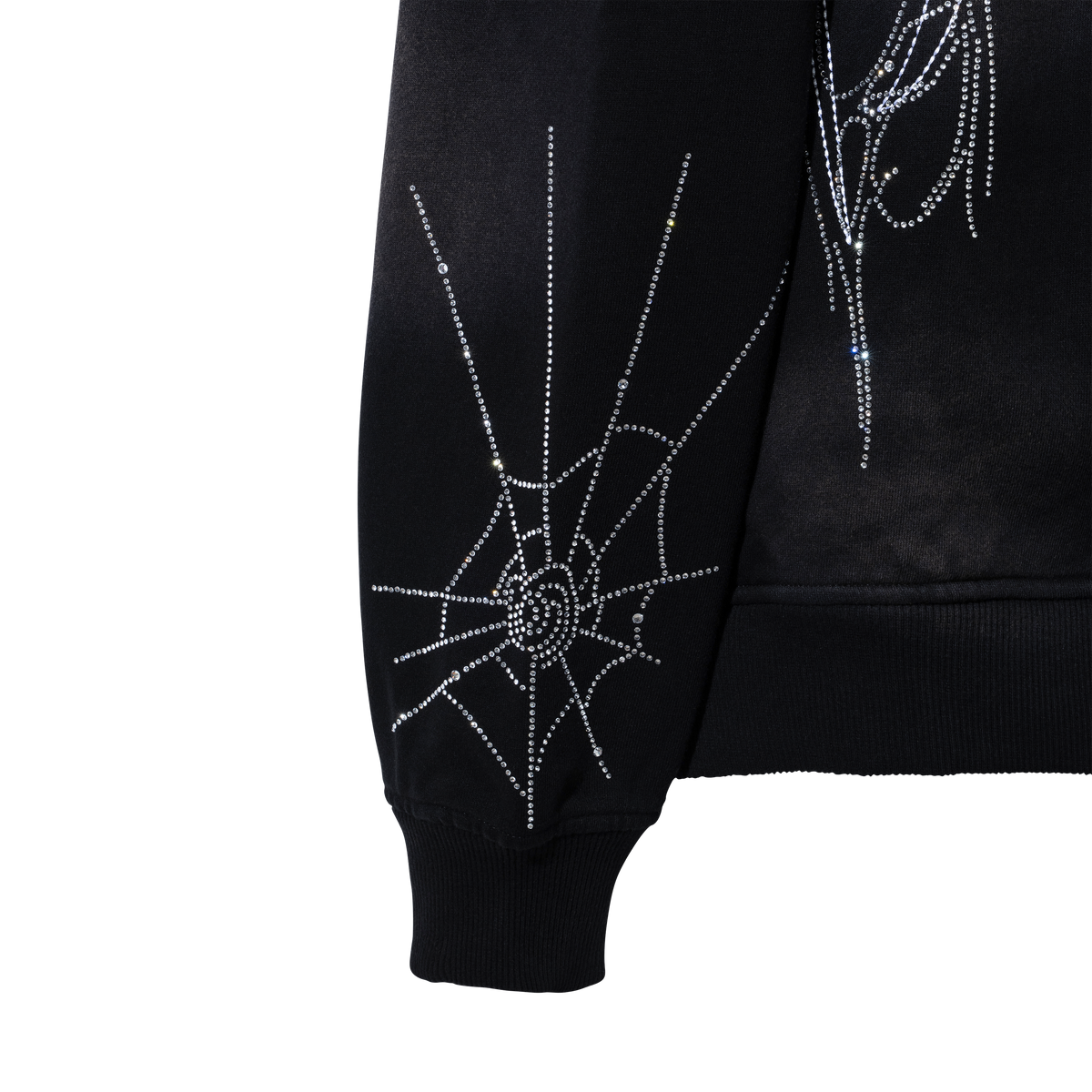 ARACHNID BEJEWELED ZIP WASHED BLACK/CRYSTAL