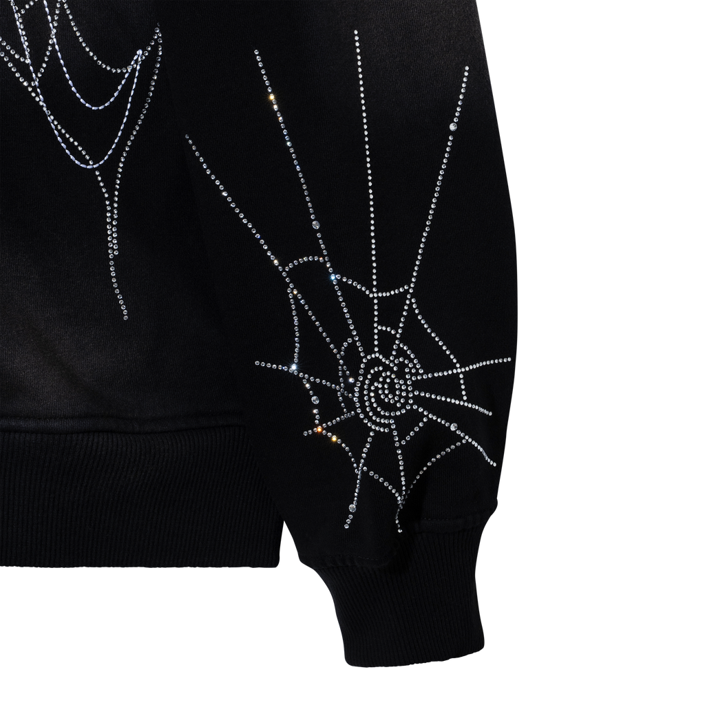 ARACHNID BEJEWELED ZIP WASHED BLACK/CRYSTAL