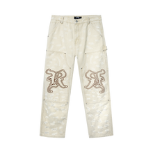 Load image into Gallery viewer, DISTRESSED R CARPENTER PANT CREAM
