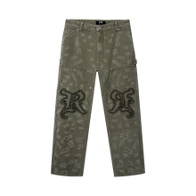 Load image into Gallery viewer, DISTRESSED R CARPENTER PANT OLIVE
