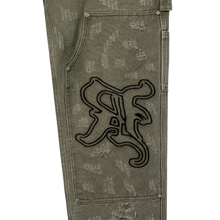Load image into Gallery viewer, DISTRESSED R CARPENTER PANT OLIVE
