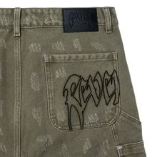 Load image into Gallery viewer, DISTRESSED R CARPENTER PANT OLIVE
