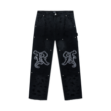 Load image into Gallery viewer, DISTRESSED R CARPENTER PANT WASHED BLACK
