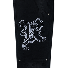 Load image into Gallery viewer, DISTRESSED R CARPENTER PANT WASHED BLACK

