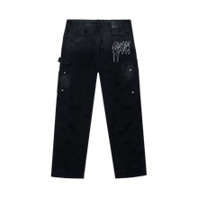 Load image into Gallery viewer, DISTRESSED R CARPENTER PANT WASHED BLACK
