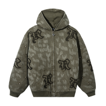 Load image into Gallery viewer, DISTRESSED R CARPENTER WORK JACKET OLIVE
