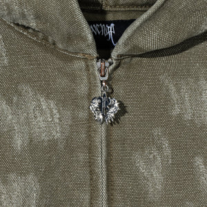 DISTRESSED R CARPENTER WORK JACKET OLIVE