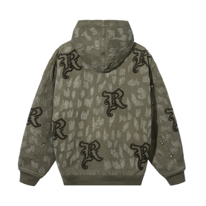 DISTRESSED R CARPENTER WORK JACKET OLIVE
