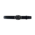 ROSE EMBOSSED LEATHER BELT BLACK