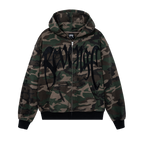 EMBROIDERED ARCH LOGO ZIP GREEN CAMO/BLACK