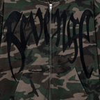EMBROIDERED ARCH LOGO ZIP GREEN CAMO/BLACK