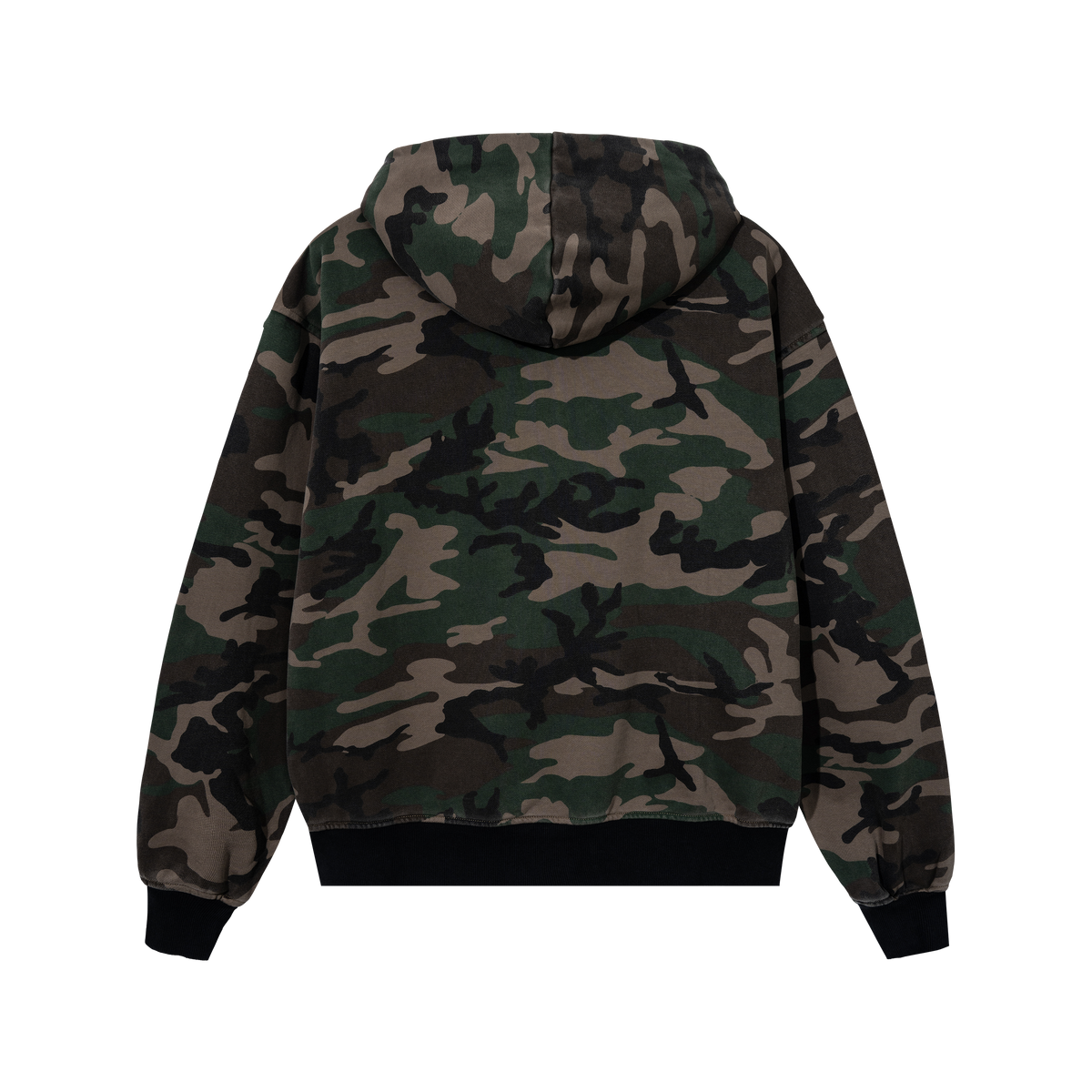EMBROIDERED ARCH LOGO ZIP GREEN CAMO/BLACK
