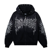 Load image into Gallery viewer, CRADLE OF BONES STUDDED ZIP WASHED BLACK
