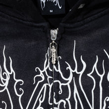Load image into Gallery viewer, CRADLE OF BONES STUDDED ZIP WASHED BLACK
