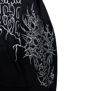 CRADLE OF BONES STUDDED ZIP WASHED BLACK